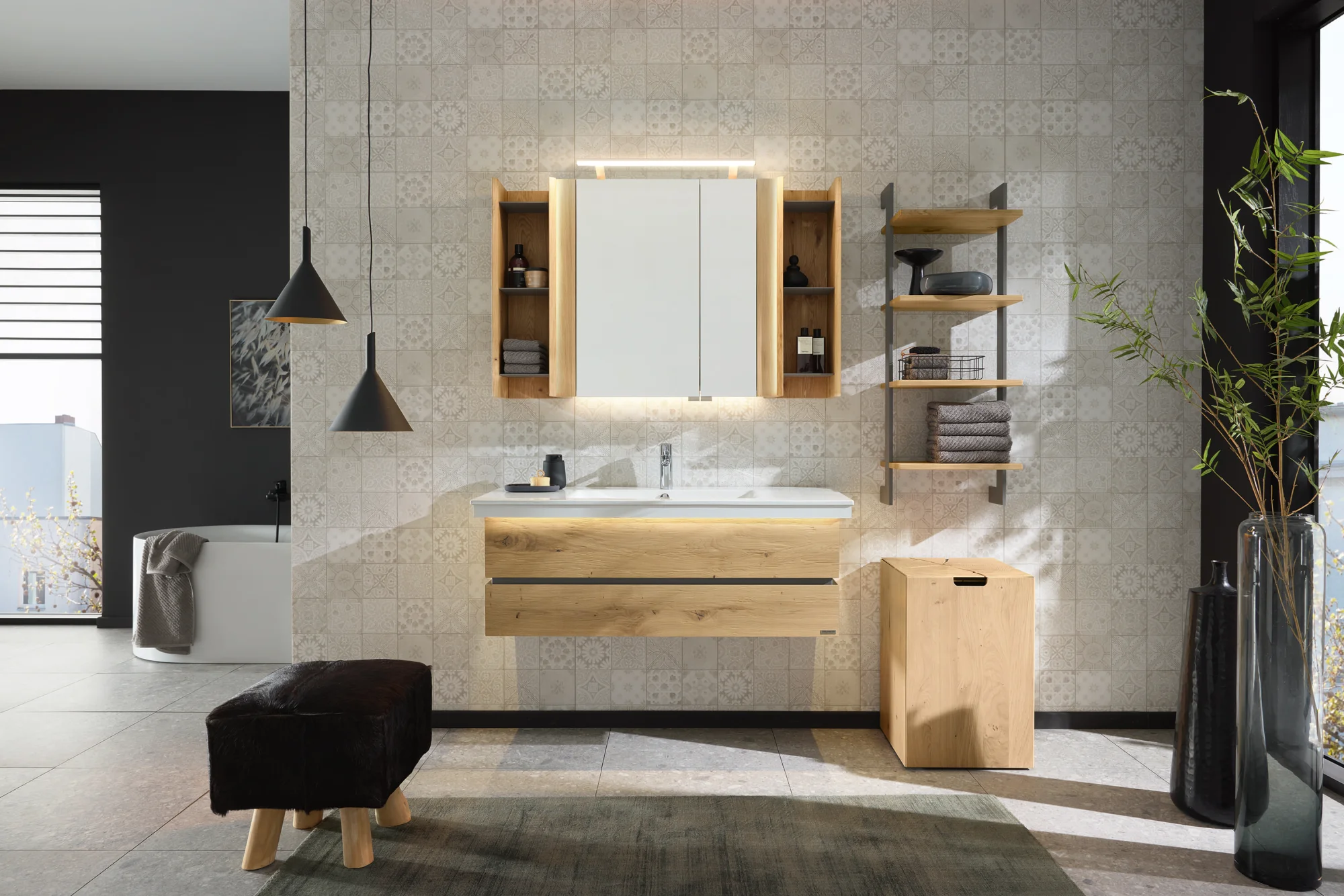 Thielemeyer Fresh Massivholz Badmöbelset 800529/801529 - Vorschlag 22 - 122 cm - Ansicht 2