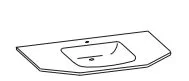 980.991120 Keramikwaschtisch Weiß / Breite 112 cm / Höhe 1,8 cm / Tiefe 48 cm