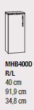 Marlin Mybad 3170 Highboard MHB400D 40 cm Weiß - Sofort lieferbar - Sonderpreis - Ansicht 2