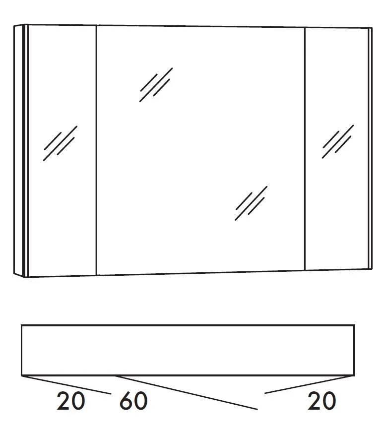 MARLIN 3250star - Spiegelschrank 100 cm SAD10A