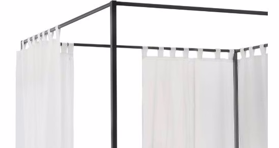mit Curty Baldachin Vorhang - Baumwolle weiß / 3 Stück á 272x185 cm - inkl. Schlaufen