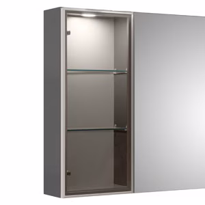 Vitrine mit getönter silberner Glastür, Türanschlag links SENE01312L