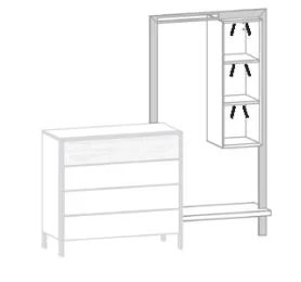mit LED-Regalbeleuchtung für Garderobe / 2,4W - 155930 (bitte zwingend Anschluss wählen)