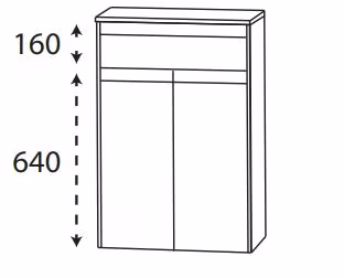 Puris New Xpression - Highboard / 62,5 cm breit - Ansicht 2