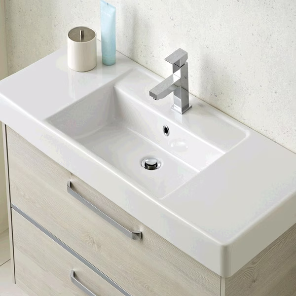 Keramik-Waschtisch, Farbe Weiß, 105 cm