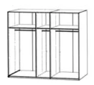 Korpus für Schiebetüren - Breite 250cm / Höhe 222cm