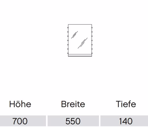 FEEA00555 - Flächenspiegel 55 cm breit