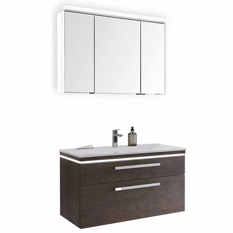 Puris Cool Line Badmöbelset 90 cm - mit Spiegelschrank Serie C