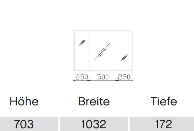 Pelipal 6040 Spiegelschrank 103 cm / ohne LED-Profil SENE00110 - Ansicht 2