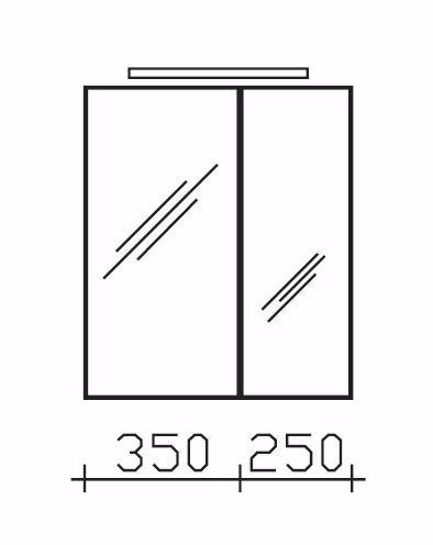 Pelipal 6110 Spiegelschrank 60 cm 6110-SPS 01 - Ansicht 3