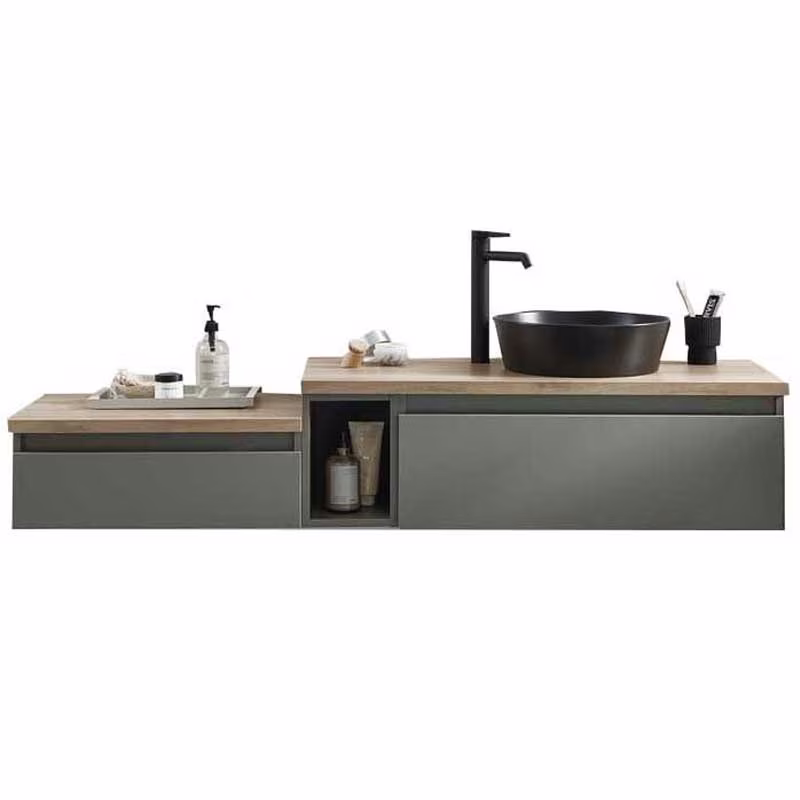 Puris Vialli Waschtisch mit Unterschrank 160 cm breit - Becken rechts