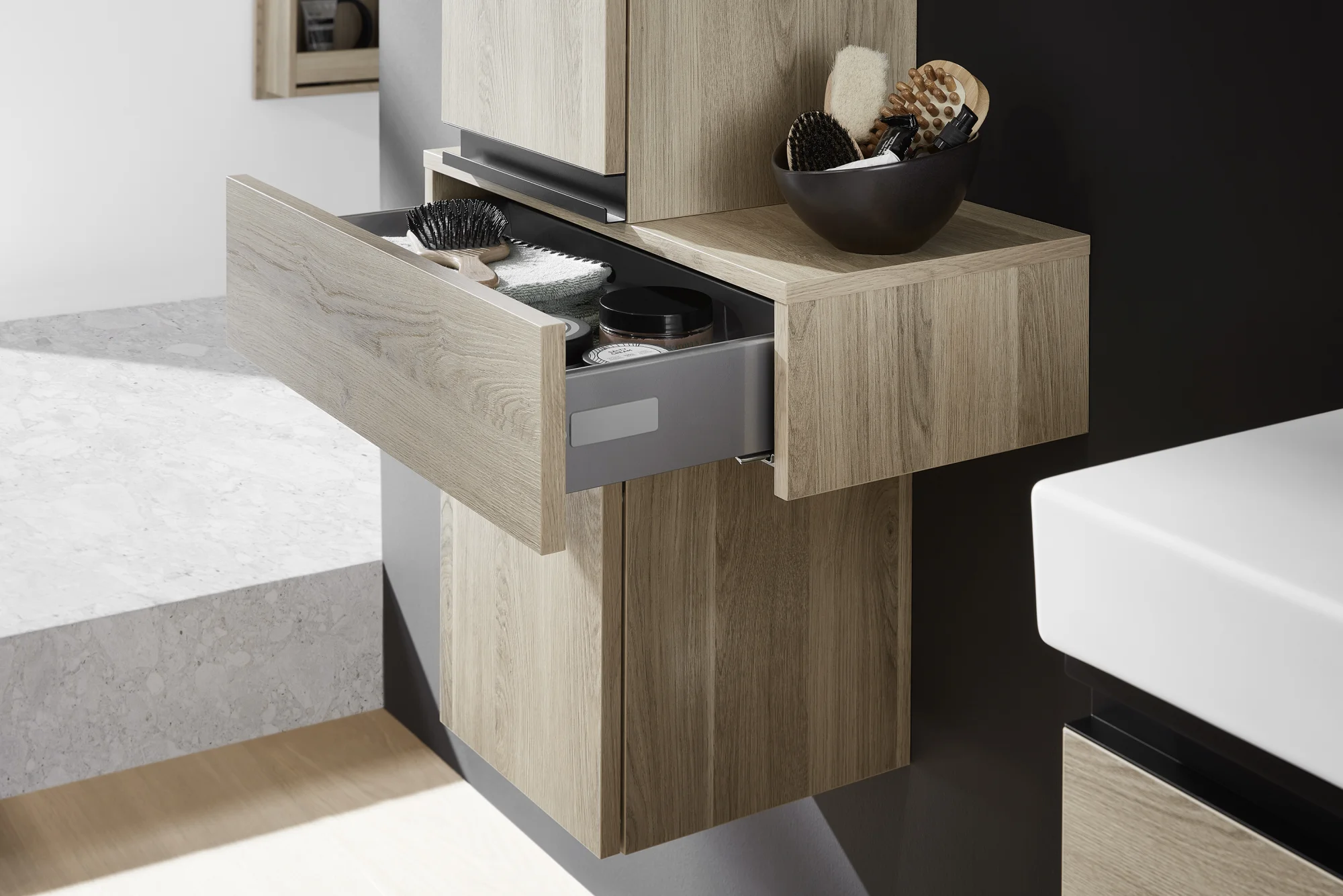 Puris c!puro Badmöbel Set - 92 cm mit Spiegelschrank - Ansicht 6