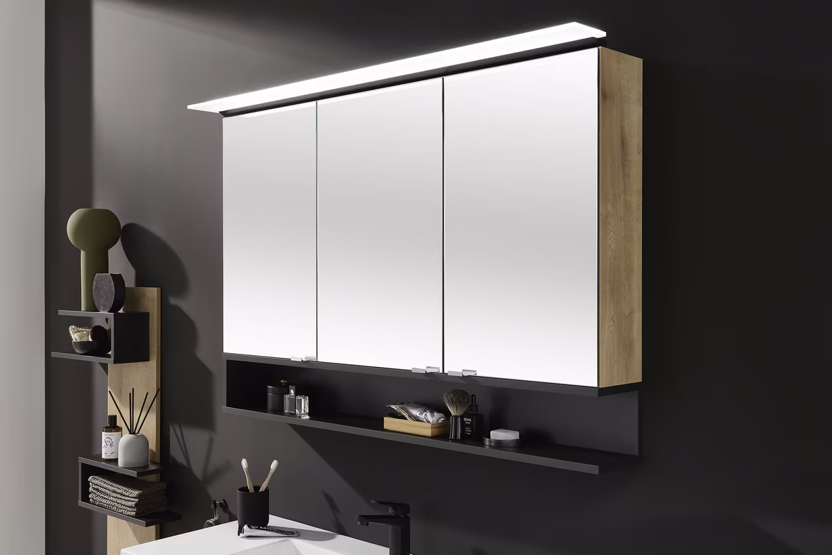 Puris c!mano Badmöbel Set - 122 cm mit Spiegelschrank - Ansicht 5