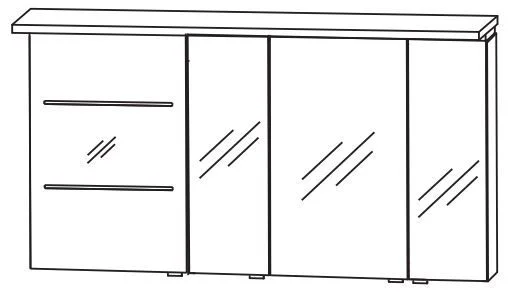 Puris Swing Spiegelschrank 140 cm SET40142L