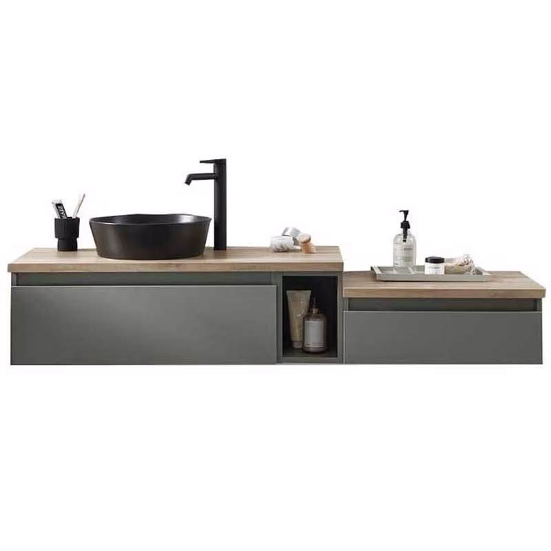 Puris Vialli Waschtisch mit Unterschrank 160 cm breit - Becken links