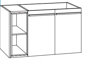 WMKETT8 Unterschrank mit 2 Türen, Einschubregal links - Maße: 80x47,8x44,5 cm