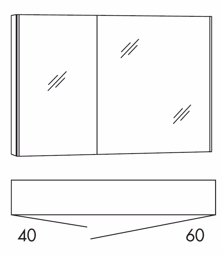 MARLIN 3250star - Spiegelschrank 100 cm SAD10L / SAD10R - Ansicht 2