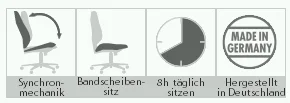 TopStar Bürostuhl X-Pander mit Armlehnen Fußkreuz Chrom 959T - Ansicht 4