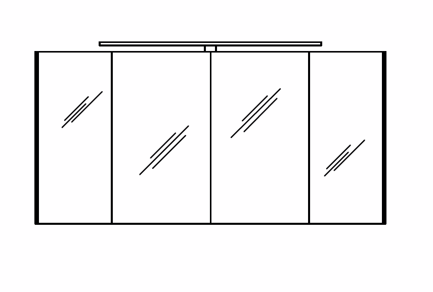 Pelipal Spiegelschrank 142 cm S10-SPS 26 - Neutraler Spiegelschrank - Ansicht 2