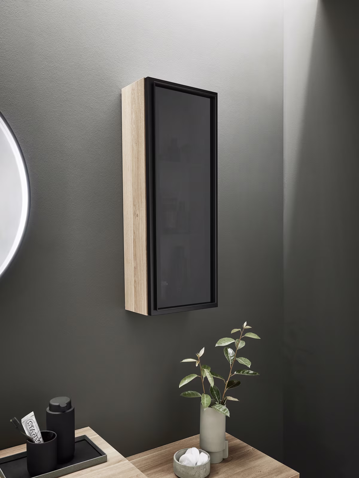 Puris Vialli Oberschrank 30 cm breit mit Rauchglas - OGA5132 L/R - Ansicht 3