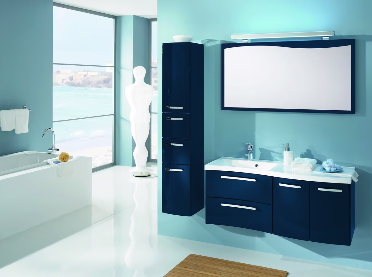Puris Elegance Mittelschrank 30 cm MNA883A6M Saphirblau - Sofort lieferbar - Sonderpreis - Ansicht 4
