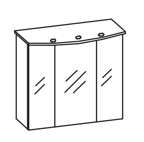 045.427537 Spiegelschrank Livorno II in Sanremo Eiche Terra quer Nachbildung / Breite 75 cm / Höhe 72 cm / Tiefe 20 cm