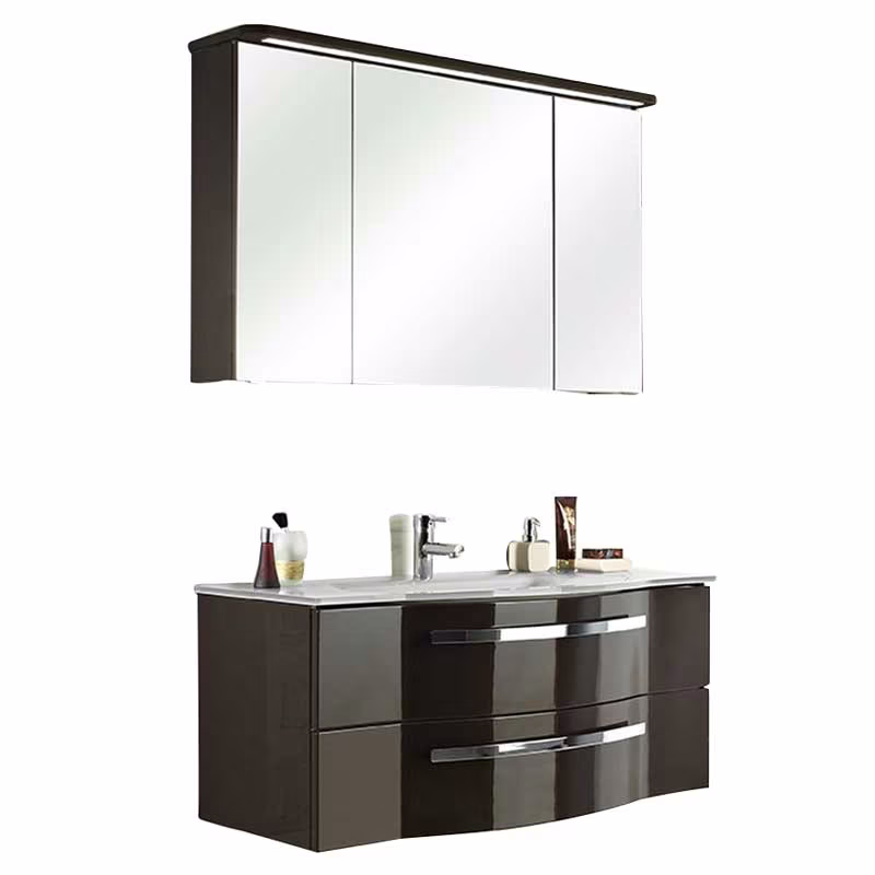 Pelipal 4005 Kombination 117 cm mit Spiegelschrank mit LED-Kranzbodenbeleuchtung