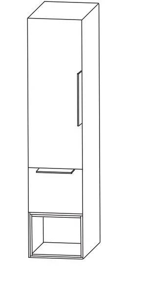 Puris Aspekt Mittelschrank mit Drehtüre / Einschubregal und Ablageplatte - Ansicht 5