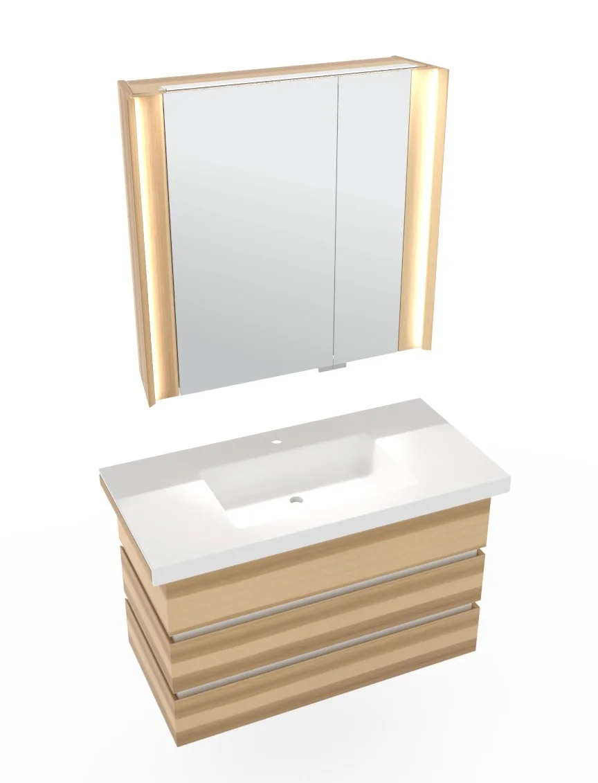 Thielemeyer Fresh Massivholz Badmöbelset 800589/801589 - 102 cm - Ansicht 3