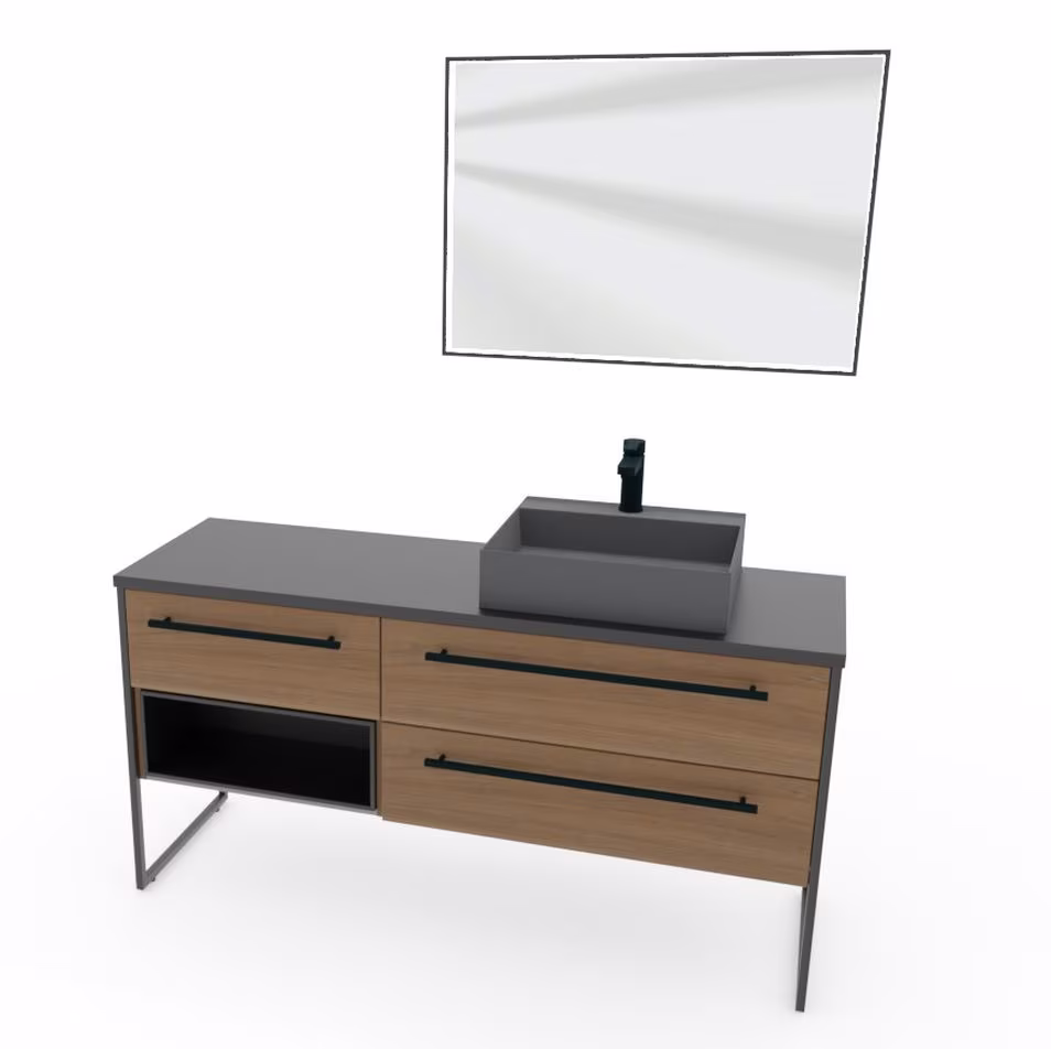 Puris Aspekt Badmöbel Set - 150 cm mit Regal - Ansicht 9