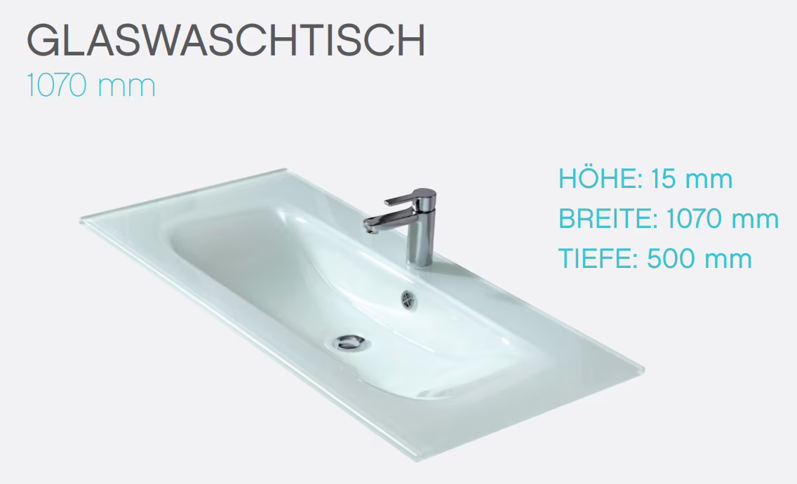 Pelipal TrenTino Badmöbel Set 107 cm - Konfigurator mit Badspiegel - Ansicht 4