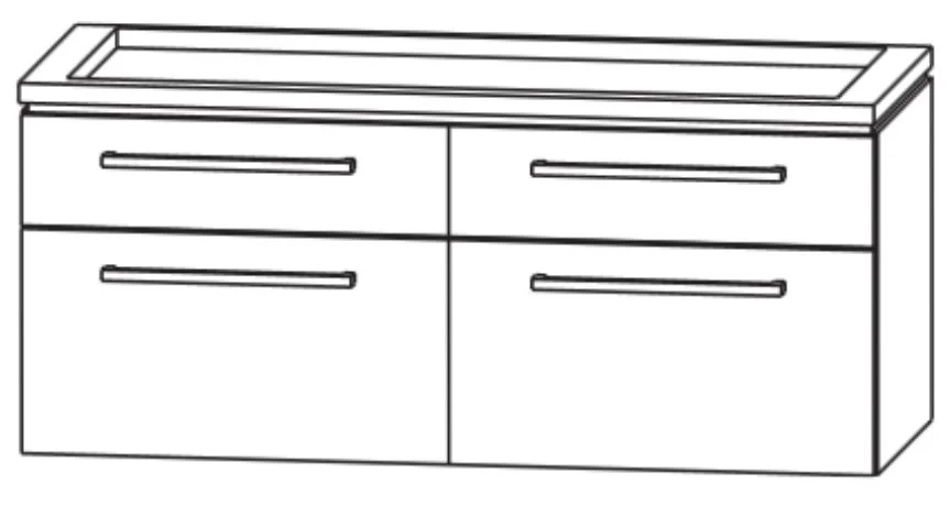 Waschtischunterschrank 120 cm - vier Auszüge