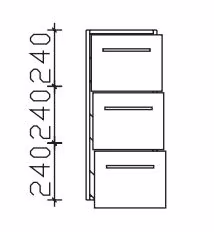 Pelipal Neutrales Highboard - 3 Auszüge - Breitenvariabel