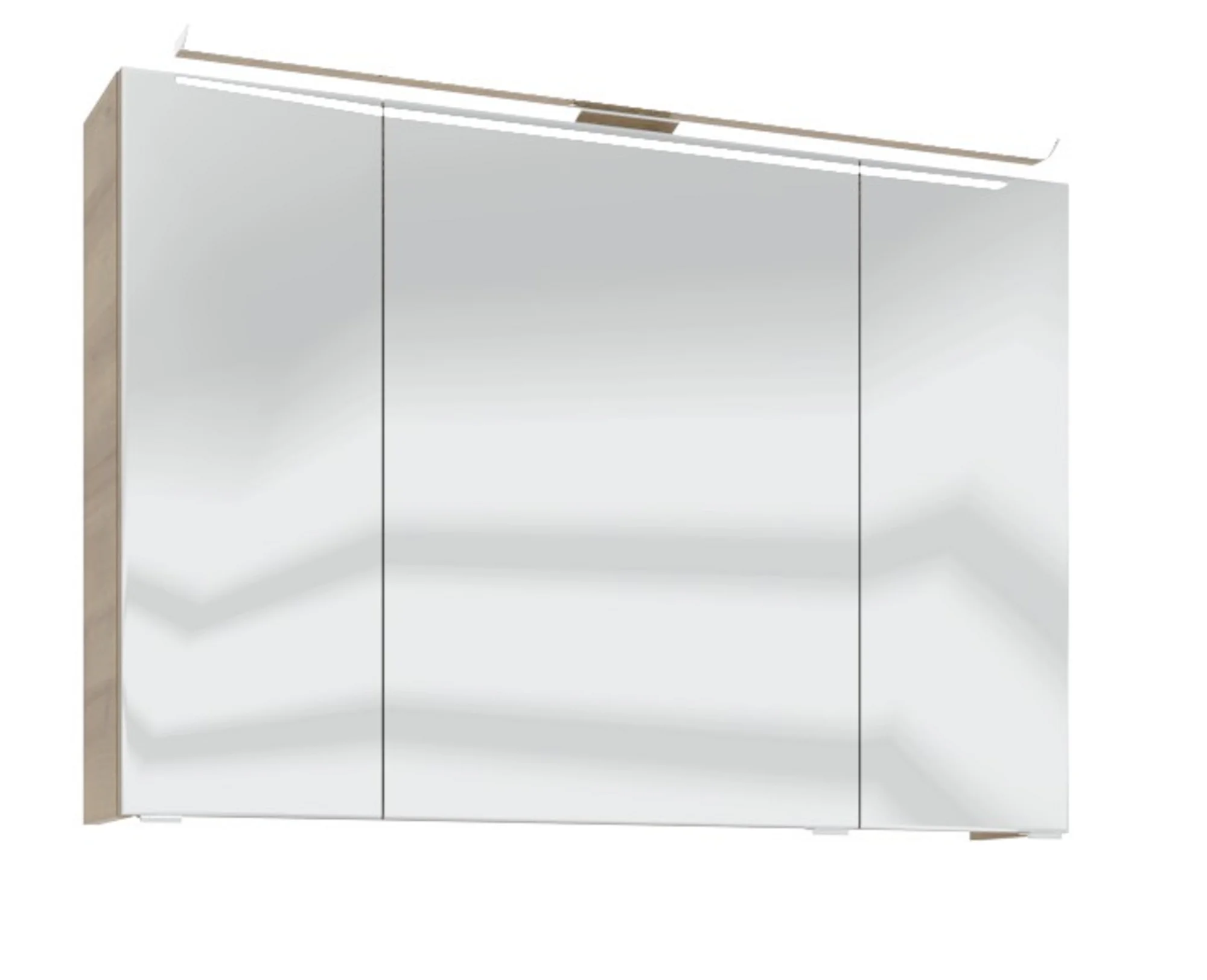 Spiegelschrank mit LED-Aufbauleuchte