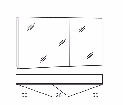 MARLIN 3980spiegel - Spiegelschrank 120 cm breit - SOXD12M - Ansicht 2