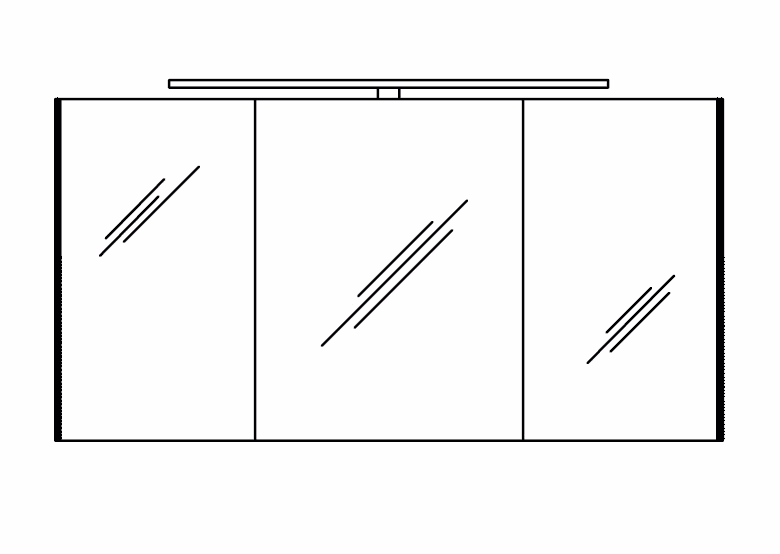 Pelipal Spiegelschrank 137 cm S10-SPS 23 - Neutraler Spiegelschrank - Ansicht 2