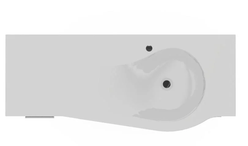 Glaswaschtisch optiwhite 120 cm - geschwungene Seite links oder rechts je nach Auswahl