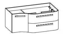 CT-WU03 1148-R-50, 1 Drehtüre links, 2 Auszüge rechts 