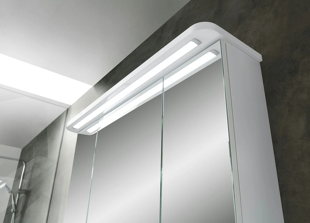 Pelipal 4005 Kombination  90 cm mit Spiegelschrank mit LED-Kranzbodenbeleuchtung - Ansicht 4