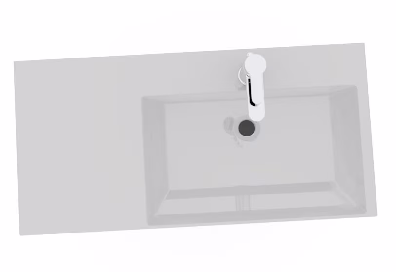 Puris c!puro Badmöbel Set - 90 cm mit Ablagefläche links / mit 2 Auszügen - Ansicht 3