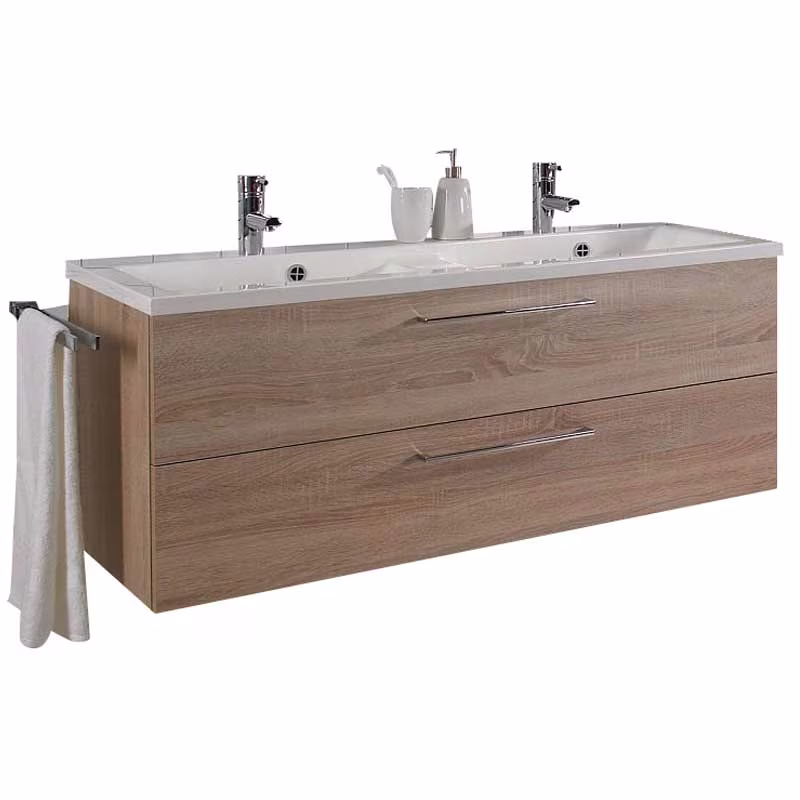 Puris Protection1 - Doppelwaschtisch mit Unterschrank / 120 cm