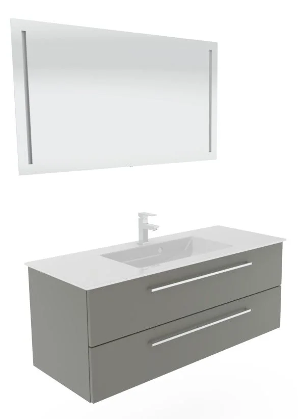 Puris Fresh Badmöbel Set mit Mineralmarmor- oder Glaswaschtisch - 120 cm - Ansicht 16