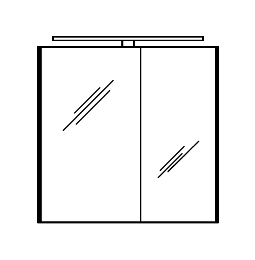 Pelipal Spiegelschrank 72 cm S10-SPS 08 - Neutraler Spiegelschrank - Ansicht 2