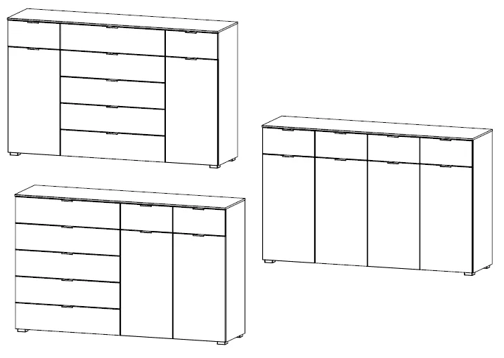 Rauch Select yourJOYce Kommoden / Breite 160 cm / Höhe 100 cm verschiedene Ausführungen