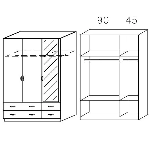 2739 Kombischrank, Breite 136 cm
