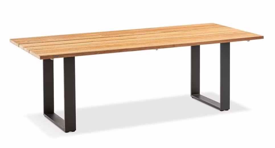 Niehoff Garden Esstisch Noah mit Profilkufe Anthrazit - Teak Platte / T3G3- - Ansicht 3