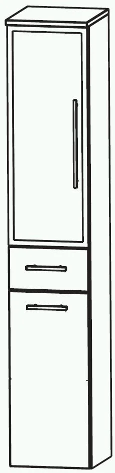 Puris Swing Glastür-Hochschrank mit Wäschekippe 30 cm HNA053B7W - Ansicht 2