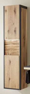 830749 - Hängeschrank mit Apothekerauszug, Spaltholzabsetzung - Maße: 38,4x172,8x33,1 cm