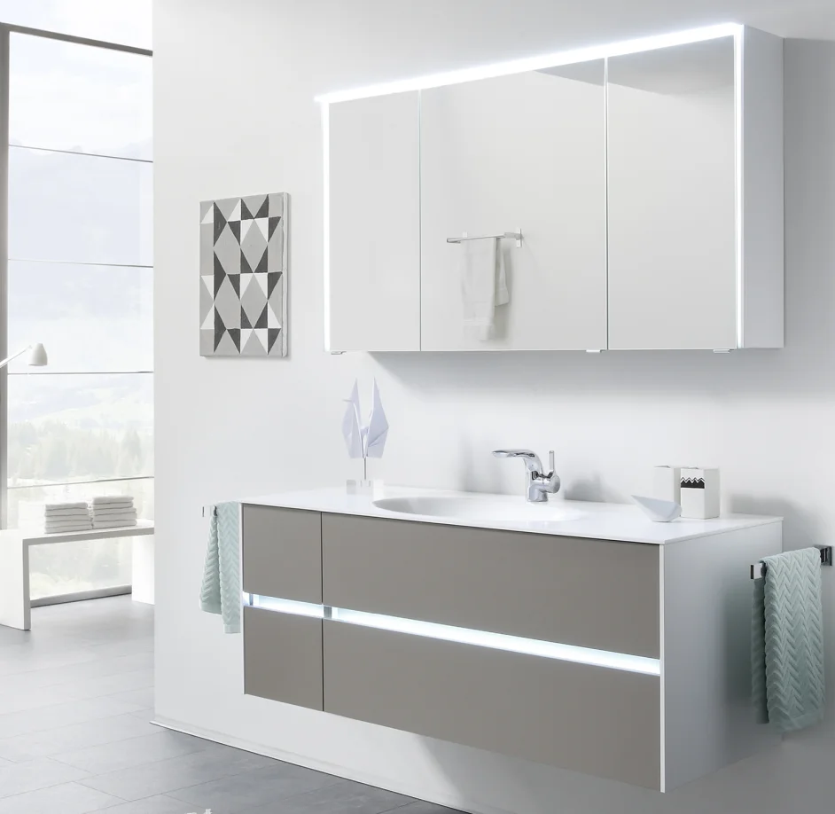 Calmo Badmöbelset Stilaro 133 cm breit - Becken mittig