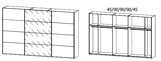 Rauch Oragen Belus Plus - Schwebetürenschrank Dekorfarben / Front Absetzung Glas - Ansicht 8